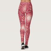 Rood Mandala-patroon in vurige gradiënt Leggings (Achterkant)