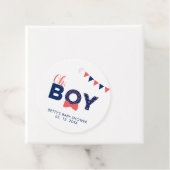 Rood & Marine | Modern Baby shower dank u Bedankjes Labels (In situ)