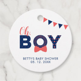 Rood & Marine | Modern Baby shower dank u Bedankjes Labels