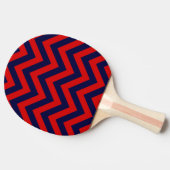 Rood, marineblauw, groot Chevron ZigZag Pattern Tafeltennisbatje (Zijkant)