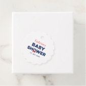Rood & marineblauw | Modern Baby shower dank u Bedankjes Labels (In situ)