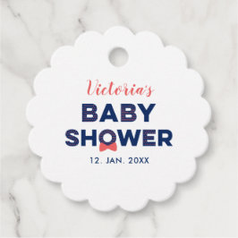 Rood & marineblauw | Modern Baby shower dank u Bedankjes Labels