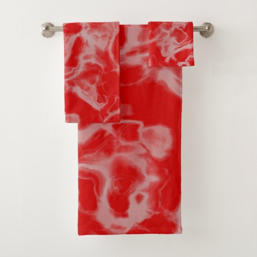 rood marmer abstract bad handdoek (Insitu)