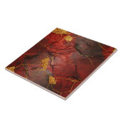 Rood marmer en gouden metaal tegeltje (Zijkant)