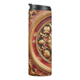 Rood marmer en gouden versiering thermosbeker