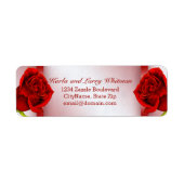 Rood marmer en Rozen Etiket (Voorkant)