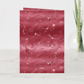 Rood Marmer Goud Glitter Kerstboom Kaart (Achterkant)