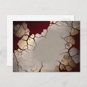 Rood marmer met zilver en goud briefkaart (Voorkant / Achterkant)