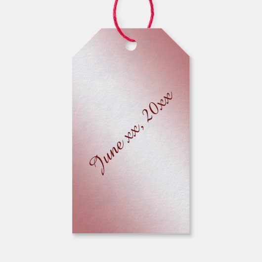Rood Marmer Roos Gift Labels Cadeaulabel (Achterkant)