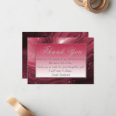 Rood marmer & zilver Colour Retirement Bedankt Notitiekaartje (Voorkant / Achterkant in situ)