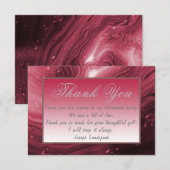 Rood marmer & zilver Colour Retirement Bedankt Notitiekaartje (Voorkant / Achterkant)