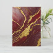 Rood marmeren patroon met goud kaart (Staand voorkant)