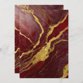 Rood marmeren patroon met goud kaart (Voorkant / Achterkant)