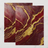 Rood marmerpatroon met goud kaart (Voorkant / Achterkant)