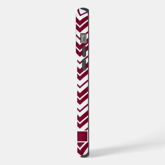  Rood Maroon Donkerroze Wit Chevron iPhone Hoesje (Linkerkant)
