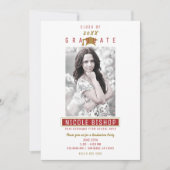 Rood Maroon Goud Witte Afstudeerfeest  Kaart (Voorkant)