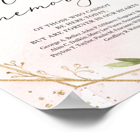 Rood marsala bordeaux trouw 'in liefdevolle herinn poster (Hoek)