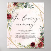 Rood marsala bordeaux trouw 'in liefdevolle herinn poster (Voorkant)