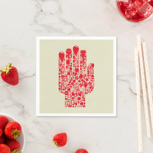 Rood Medisch Hand Symbool Gezondheidszorg Servet