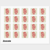 Rood Medisch Hand Symbool Gezondheidszorg Vierkante Sticker (Vel)