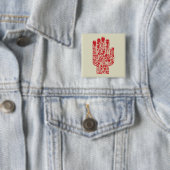 Rood Medisch Handsymbool Gezondheidszorg Vierkante Button 5,1 Cm (In situ)