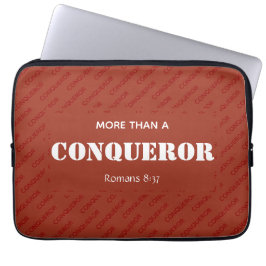 Rood meer dan een CONQUEROR Christelijk Laptop Sleeve