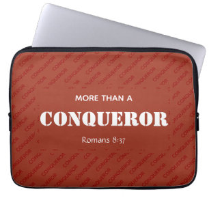 Rood meer dan een CONQUEROR Christelijk Laptop Sleeve