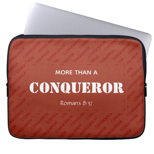 Rood meer dan een CONQUEROR Christelijk Laptop Sleeve (Voorkant)