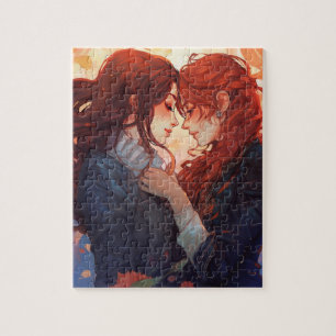 rood meisje anime lesbische liefde legpuzzel