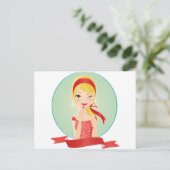 Rood meisje briefkaart (Staand voorkant)