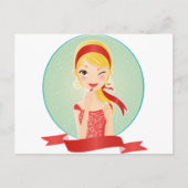 Rood meisje briefkaart (Voorkant)