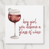 Rood meisje je verdient een glaasje windenergie bedankjes labels (Voorkant)