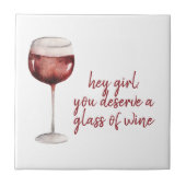 Rood meisje je verdient een glaasje windenergie tegeltje (Voorkant)