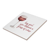 Rood meisje je verdient een glaasje windenergie tegeltje (Zijkant)