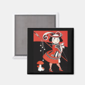 Rood meisje magneet (Voorkant / Achterkant)