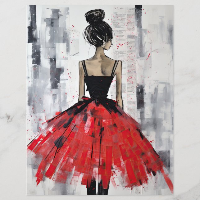  rood meisje Mode  jurk (Voorkant)