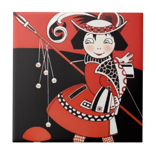 Rood meisje tegeltje (Voorkant)