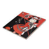 Rood meisje tegeltje (Zijkant)