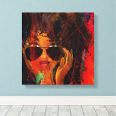 Rood MelaninBerry Beauty Canvas Afdruk (Insitu (Houten vloer))