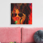 Rood MelaninBerry Beauty Canvas Afdruk (Insitu (Woonkamer))