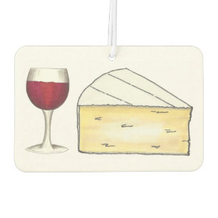 Rood merlot Wijn Glass en Brie Cheese Foodie Luchtverfrisser