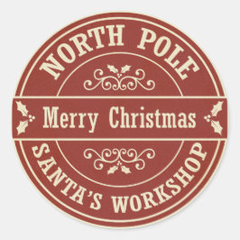  rood Merry Christmas North Pole sticker