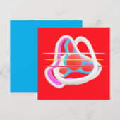 Rood met abstract surrealistisch design in schatti (Voorkant / Achterkant)