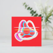 Rood met abstract surrealistisch design in schatti (Staand voorkant)