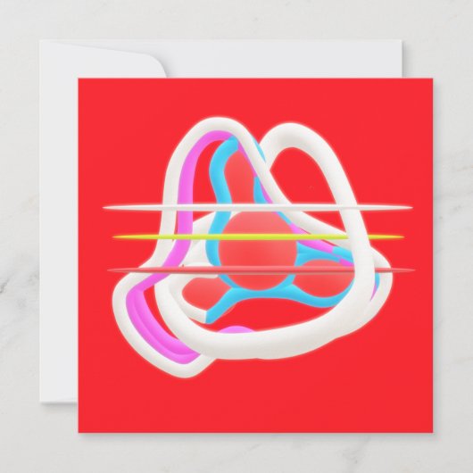 Rood met abstract surrealistisch design in schatti (Voorkant)