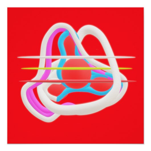 Rood met abstract surrealistisch design in schatti perfect poster (Voorkant)