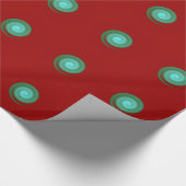Rood met Aqua/Groene cirkels>Verpakkingspapier Cadeaupapier (Hoek)