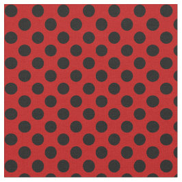 Rood met Black Polka Dot Fabric Stof