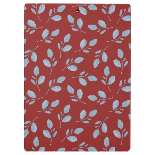 Rood met Blauwe Bladeren Foto en Naam Klembord (Achterkant)