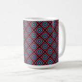 Rood Met Blauwe Diamant Koffiemok (Voorkant rechts)